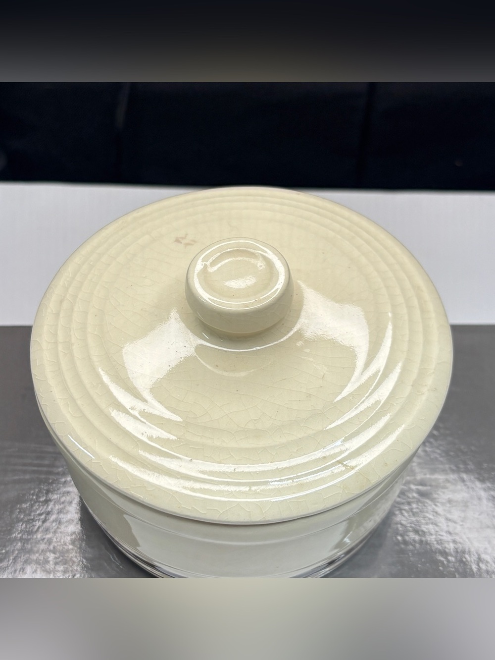McCoy Brown Stiped Covered Dish  Ceramic USA Pottery Margarine Butter Vtg Granny - Picture 2 of 15
